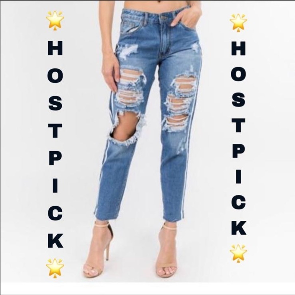 6 x $ 25 SIDE TAPE DESTROYED JEANS